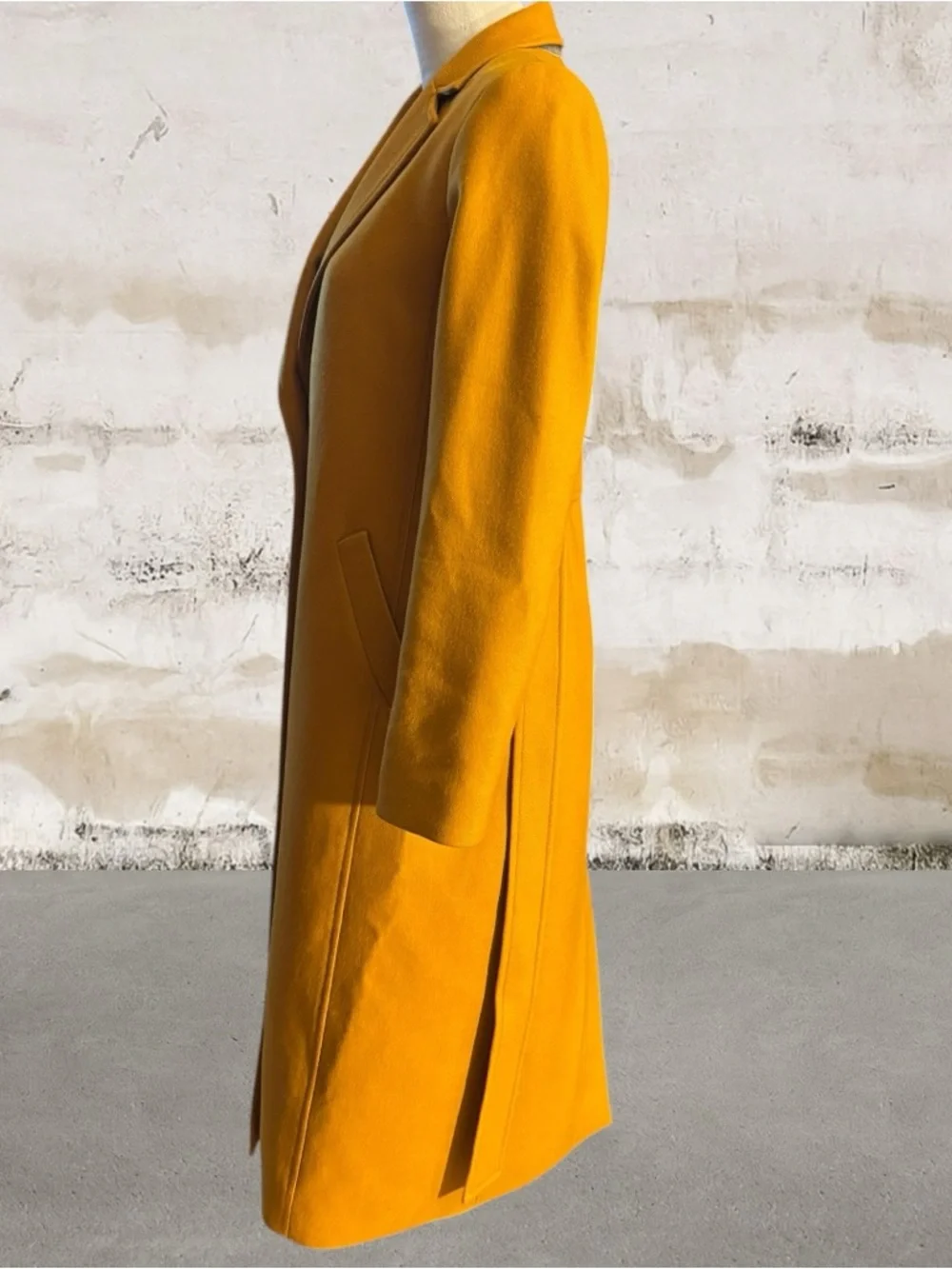 J. Crew Ochre Wool Coat Size 2 - Picture 3 of 6